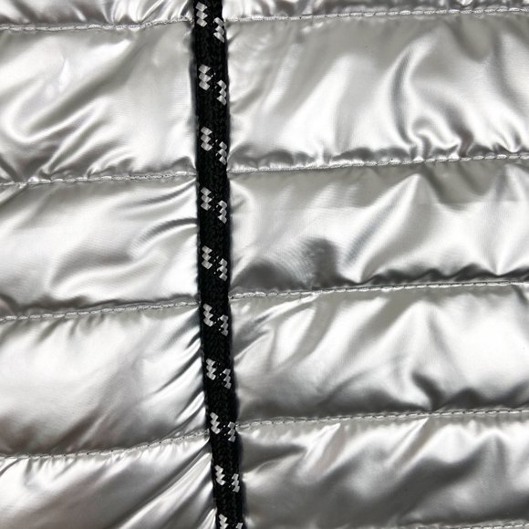 Puffer Metallic Silver Nylon Large Tote Puffy - Picture 9 of 10